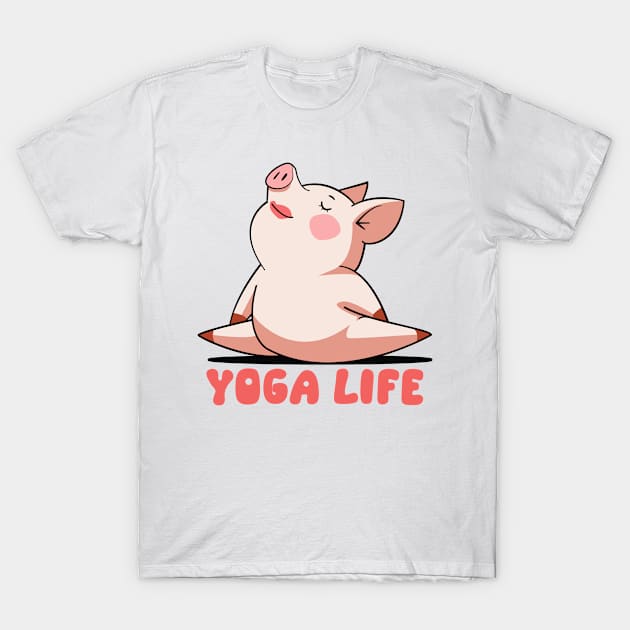 Zen Piggy - Yoga Life T-Shirt by Hemos Works